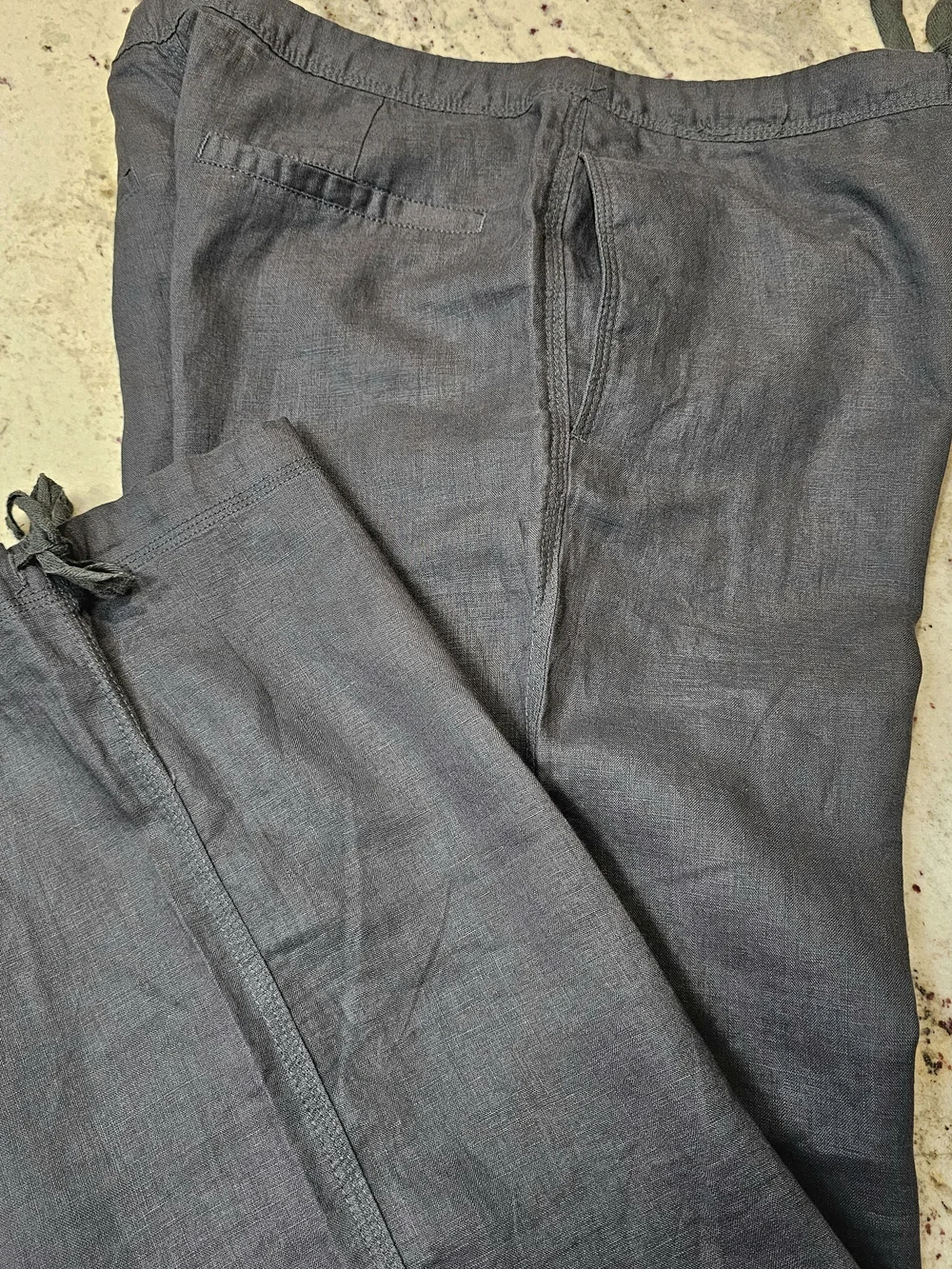 Zara Relaxed Cinched Cuffs Drawstring Pants Straight Leg Linen Beachwear Casual